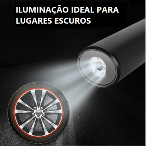 BOMBA INFLADOR DE PNEU CARRO MOTO BICICLETA SEM FIO PORTÁTIL 150PSI 12V RECARREGÁVEL 2 EM 1